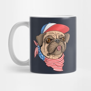 Pug dog USA flag Mug